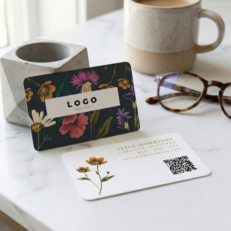 TapClub Floral Print PVC Customized NFC Business Card